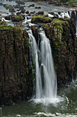 Iguazu Falls National Park in Argentina, as viewed from Brazil. A UNESCO World Heritage Site. Pictured is one of the Three Musketeers Falls or Salto Tres Mosqueteros.