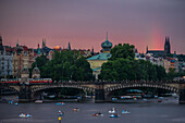 View of Vltava River from Charles Bridge in Prague