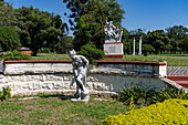 A painted iron copy of the marble statue of the Bathing Venus in the 9th of July Park, San Miguel de Tucumán, Argentina. Behind is Laocoon and His Sons.