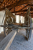 An antique oxcart for hauling sugar cane in the Museum of the Sugar Industry, San Miguel de Tucumán, Argentina.