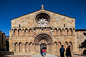 A view of the front of the Santo Domingo church in Soria, Spain