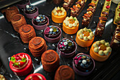 Assorted desserts in restaurant of Prague