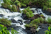 Detail of small cataracts at Iguazu Falls National Park in Brazil. A UNESCO World Heritage Site.