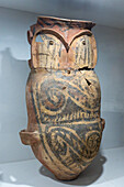 Pre-Hispanic Amerindian funerary urn in the Pio Pablo Diaz Archeological Museum in Cachi, Argentina. Regional Development Period.