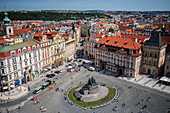 View of Old Town Square (Staromestské námestí) from Astronomical Clock Tower of Prague