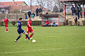 Soccer youth game in small town of Hungary