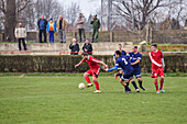 Soccer youth game in small town of Hungary