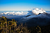 Sunrise view of the Sierra Nevada de Santa Marta, Mountains, including Cerro Kennedy, also known as 'la Cuchillo de San Lorenzo', Colombia