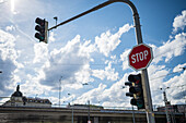 Stop sign in Prague