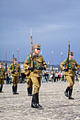 Changing of the Guard in Sandor Palace of Budapest, Hungary