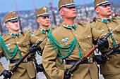 Changing of the Guard in Sandor Palace of Budapest, Hungary