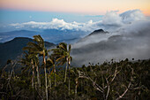 Sunrise view of the Sierra Nevada de Santa Marta, Mountains, including Cerro Kennedy, also known as 'la Cuchillo de San Lorenzo', Colombia