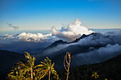 Sunrise view of the Sierra Nevada de Santa Marta, Mountains, including Cerro Kennedy, also known as 'la Cuchillo de San Lorenzo', Colombia