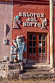 Exterior of Sabores del Norte, a restaurant in Purmamarca, Argentina.