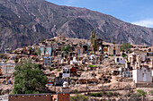 Tombs in the Our Lady of Carmen Cemetery in Maimara in the Humahuaca Valley or Quebrada de Humahuaca, Argentina.