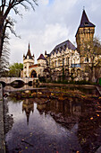 Vajdahunyad Castle reflected on the water, Budapest, Hungary