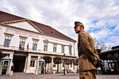 Changing of the Guard in Sandor Palace of Budapest, Hungary