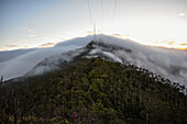 Sunrise view of the Sierra Nevada de Santa Marta, Mountains, including Cerro Kennedy, also known as 'la Cuchillo de San Lorenzo', Colombia