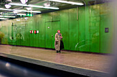 Woman in Budapest subway