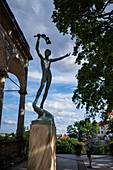 Socha Vitezství (Siegesstatue), Bronzestatue, Sommerpalast der Königin Anne, Prag,