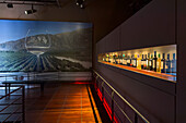 A display of local wines in the Museo de la Vid y el Vino or Museum of the Vine and the Wine in Cafayate, Argentina.