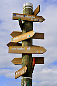 Signpost in San Bartolomé de Pinares, province of Ávila.