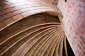 Barcelona, Spain, Sept 4 2008, Explore the unique architectural details of Casa Milàs attic, showcasing Gaudís innovative brickwork and organic curves in Barcelona.