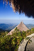 Kogihabs (individual huts, inspired by the architecture of the kogui indigenous tribe) at El Dorado Nature Reserve Lodge with views of the Sierra Nevada de Santa Marta and its legendary sunsets over the Caribbean Sea, Colombia