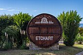 A large wine cask at the Etchart winery in Cafayate, Argentina.