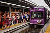 Bahnhof Randen Arashiyama der Hauptlinie in Kyoto, Japan