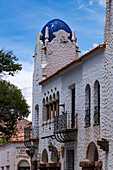 The Spanish & Moorish-style town hall or cabildo on Plaza Gomez in Humahuaca, Argentina.