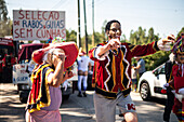 Humorous and satiric parade at The Festival of Saint John of Sobrado, also known as Bugiada and Mouriscada de Sobrado, takes place in the form of a fight between Moors and Christians , locally known as Mourisqueiros and Bugios, Sao Joao de Sobrado, Portugal