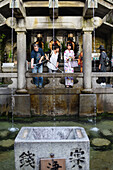 Otowa waterfall at Kiyomizu-dera temple in Kyoto, Japan