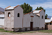 The small parish church of San Roque, a barrio of Humahuaca in the Quebrada de Humahuaca or Humahuaca Valley, Argentina.