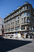 Berlin, Germany, July 27 2009, An elegant building showcases modern design at the intersection of Kochstrasse and Friedrichstrasse in Berlin, Germany.