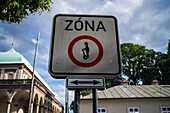 Sign for scooter area in Prague