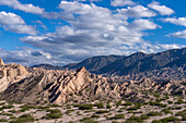 The fantastic eroded landscape of the Angastaco Natural Monument in the Calchaqui Valley in Salta Province, Argentina.