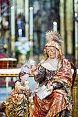 Seville, Spain, May 31 2009, Eighteenth-century sculptures of Saint Anne and the Virgin Mary in San Lorenzo Church highlight Sevilles religious artistry.