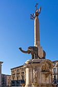 Piazza Duomo, Elefantenbrunnen, Catania, Sizilien, Italien, Mittelmeerraum, Europa