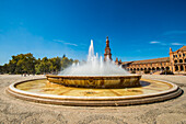 Vicente-Traver-Brunnen, Plaza de Espana (Spanischer Platz), Sevilla, Andalusien, Spanien, Europa