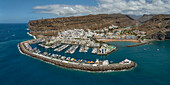 Aerial view of Puerto de Mogan, Gran Canaria, Canary Islands, Spain, Atlantic, Europe