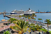 Cruiser liner at Centro Comercial El Muelle, Las Palmas de Gran Canaria, Gran Canaria, Canary Islands, Spain, Atlantic, Europe