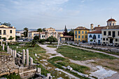 Sunrise view of the Roman Agora, located in the Old Town of Athens, Greece, Europe