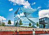 The Cube office building, next to the main railway station and beside the River Spree, completed in 2020, Berlin, Germany, Europe