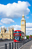 View towards Big Ben (The Elizabeth Tower) and the Palace of Westminster, as seen from Westminster Bridge, London, England, United Kingdom, Europe