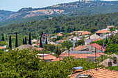 Blick auf das Dorf Theologos von einer erhöhten Position aus, Theologos, Thassos, Ägäisches Meer, Griechische Inseln, Griechenland, Europa