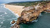 Aerial of the lighthouse of Nazare, Oeste, Portugal, Europe