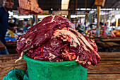 Meat for sale, Central market, Goma, Democratic Republic of Congo, Africa