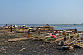 Flussmarkt, Mbandaka, Provinz Equateur, Demokratische Republik Kongo, Afrika