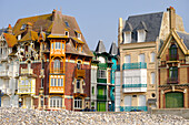 Maisons a colombages, Belle Epoque seafront villas, Mers-les-Bains, Somme department, Hauts-de-France, France, Europe